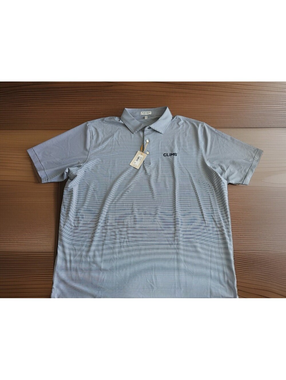 Peter Millar Summer Comfort Polo Sz 2XL Gray/Black Striped UPF +50 Moisture Wick
